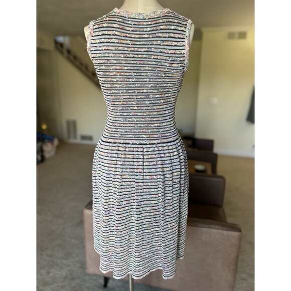 CHANEL Multicolor Striped Sleeveless Knit Dress, Size 34 Italy - Picture 5 of 15